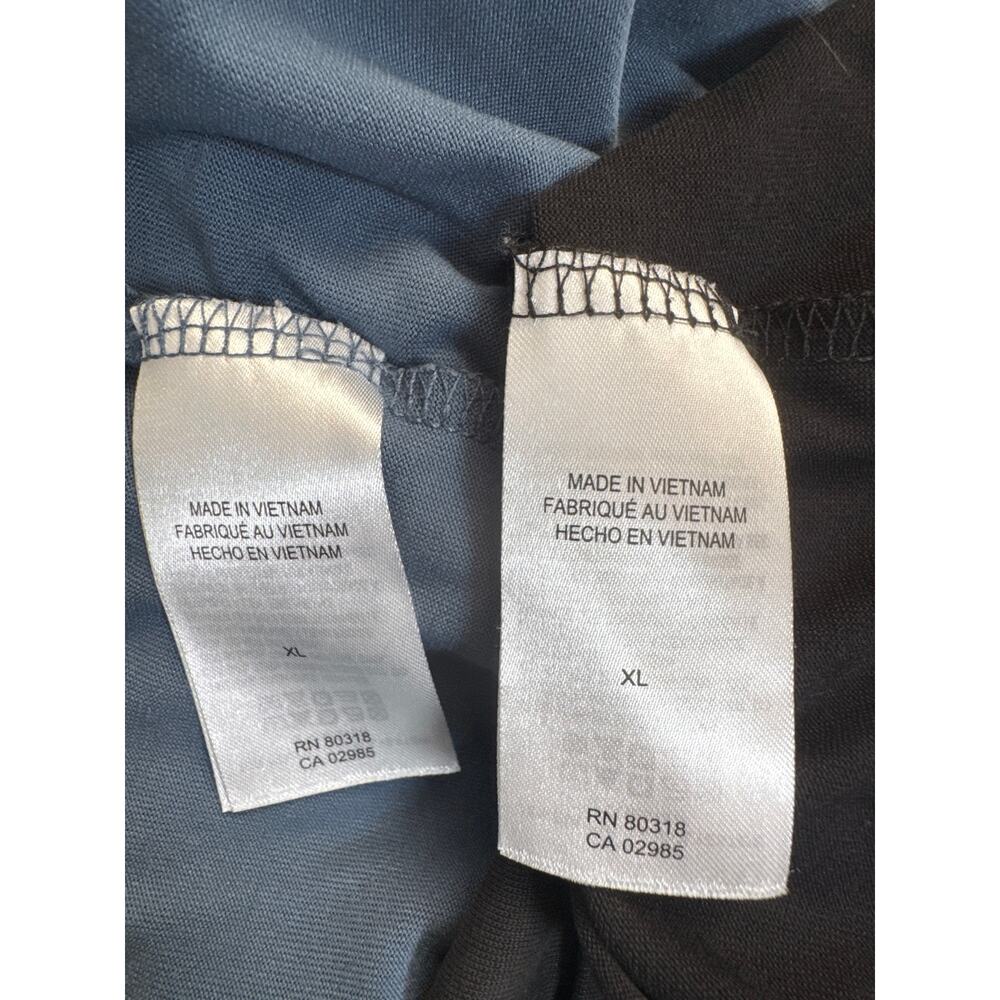 Lucky Brand Boho Sandwash XL Tops 2 Items Blue Black Relaxed Fit Blouson Sleeves - Picture 8 of 12